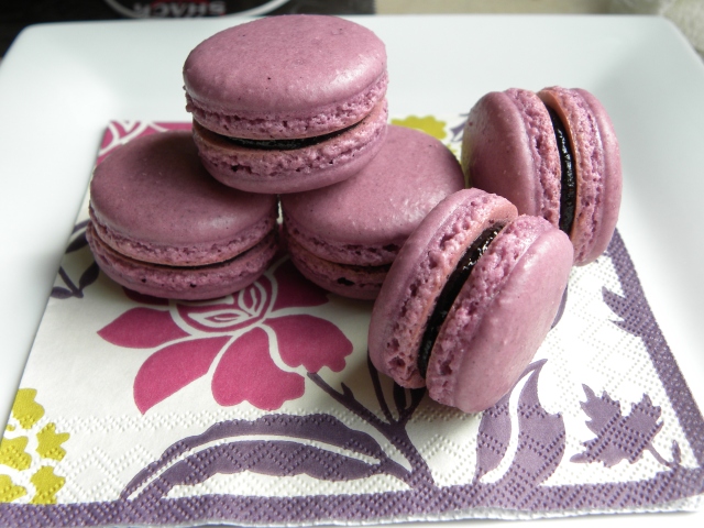 Lavender Macarons with Fig Balsamic Jelly, Moonglow Gardens